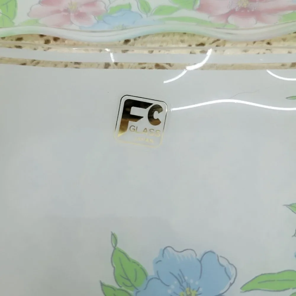 Set of 5 Vintage FC Japan Glass Plates, Tip Trays